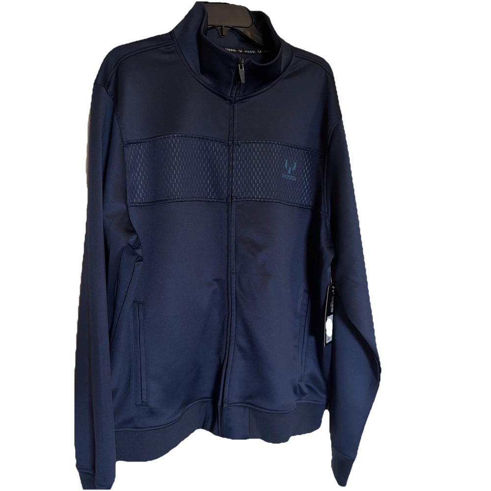 Messi Mens Soccer Running Track Jacket.‎ Size XL Navy Blue New With Tags